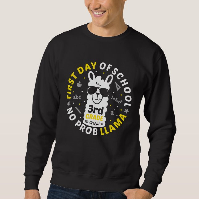 Sudadera Primer día de escuela No ProbLLAMA 3er grado LLAMA (Anverso)