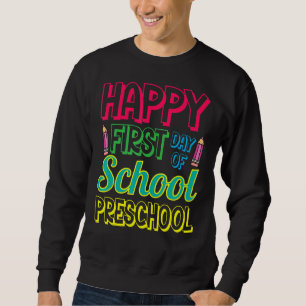 Sudadera Primer Día De La Bienvenida Preescolar Chica De Ni