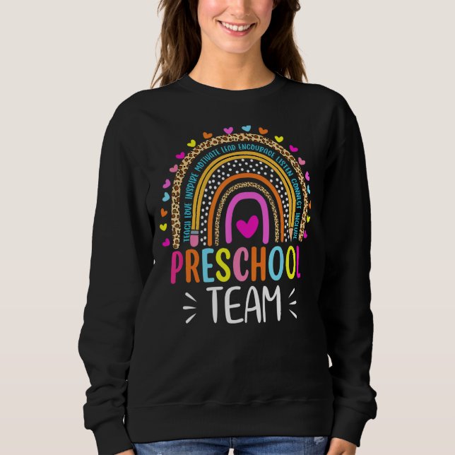 Sudadera Primer día de la enseñanza preescolar del equipo d (Anverso)