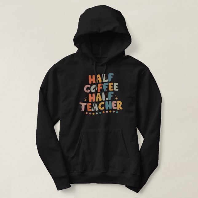 Sudadera Primer Día De La Escuela Media Café Semidocentes M (Diseño del anverso)