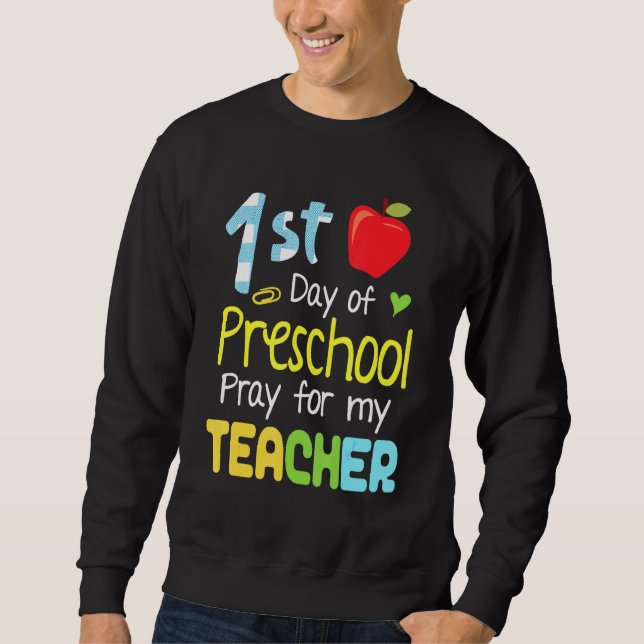 Sudadera Primer Día De Rezo Preescolar Para Mi Profesor Fel (Anverso)