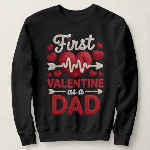 Sudadera Primer día de San Valentín como ropa de bordado fa