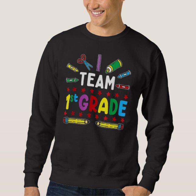 Sudadera Primer Día Del Equipo De Quot Escolar Primer Grado (Anverso)