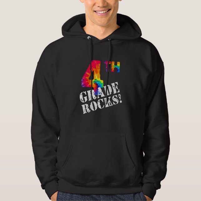 Sudadera Primer Día Del Estudiante De Cuarto Grado Rocks Ti (Anverso)