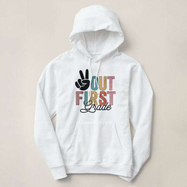 Sudadera Primer Grado De Peace Out El Último Día De Estudio (Diseño del anverso)