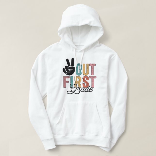 Sudadera Primer Grado De Peace Out El Último Día De Estudio (Diseño del anverso)