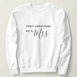 Sudadera Primer navidad como señora Black Script Font