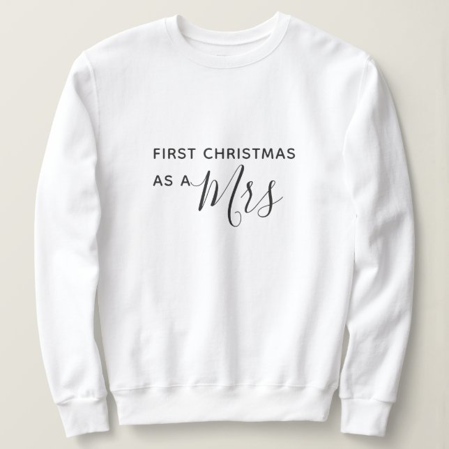 Sudadera Primer navidad como señora Black Script Font (Anverso del diseño)