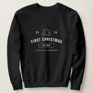 Sudadera Primer navidad como Srta. Black White Logo