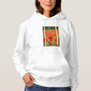 Sudadera Primer plano de un campo de amapolas, Francia