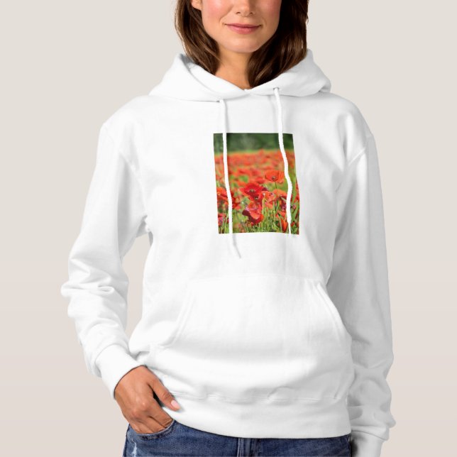 Sudadera Primer plano de un campo de amapolas, Francia (Anverso)
