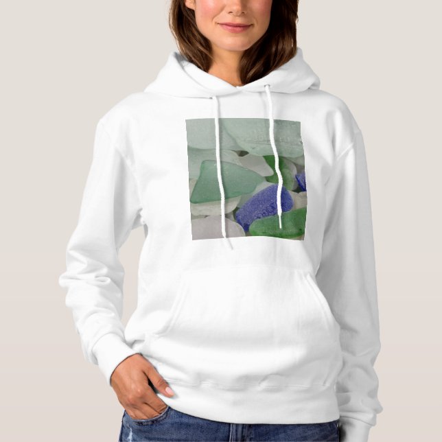 Sudadera Primer plano de vidrio de playa, Alaska (Anverso)