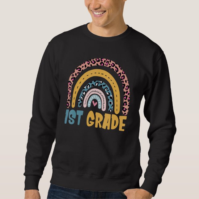 Sudadera Primer profesor de primer grado de Boho Rainbow de (Anverso)