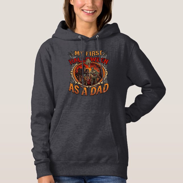Sudadera Primera Halloween como papá Zombie Casa Embrujada  (Anverso)