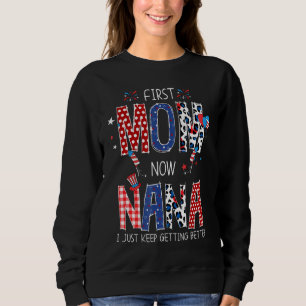 Sudadera Primera Mamá Ahora Bandera Norteamericana Nana Pat