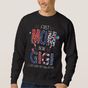 Sudadera Primera Mamá Ahora Gigi Bandera Estadounidense Pat