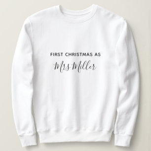 Sudadera Primera Navidad como apellido de la señora persona