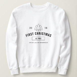 Sudadera Primera Navidad como apellido de la señora persona