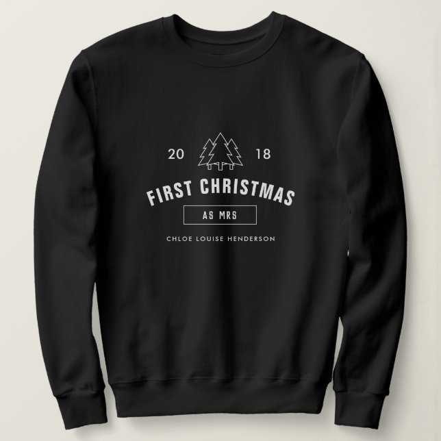 Sudadera Primera Navidad como el logo de Miss Blanco Negro (Anverso del diseño)