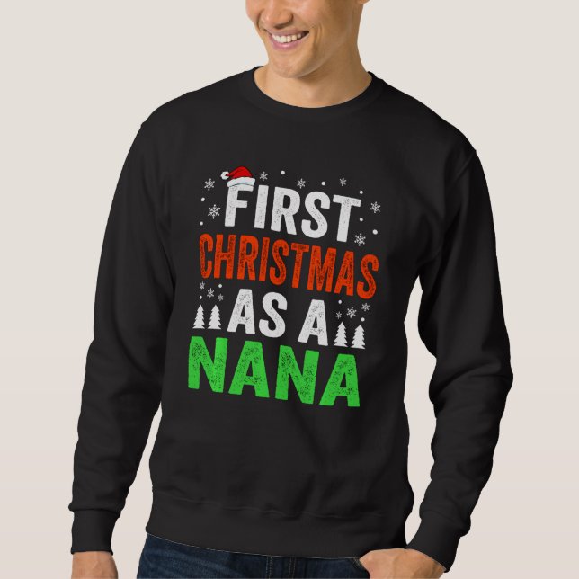 Sudadera Primera Navidad como nueva abuela Nana Primera Nav (Anverso)