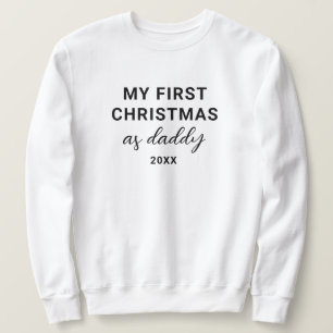 Sudadera Primera Navidad como papi personalizó a nuevos pad