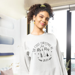 Sudadera Primera Navidad como Sr. y la Sra. personalizada
