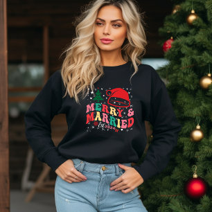 Sudadera Primera Navidad Encantadora Casados y Alegres Reci