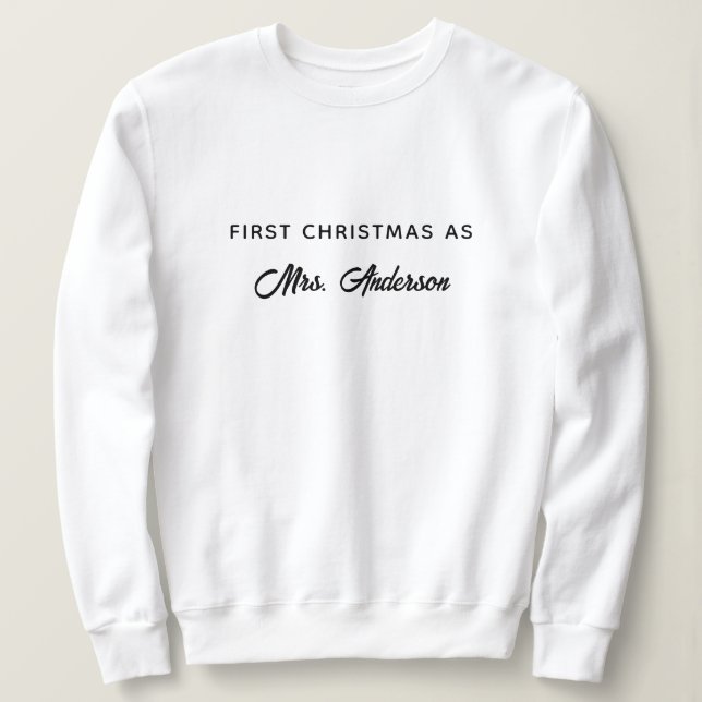 Sudadera Primera Navidad personalizada como Sra. Trendy (Anverso del diseño)