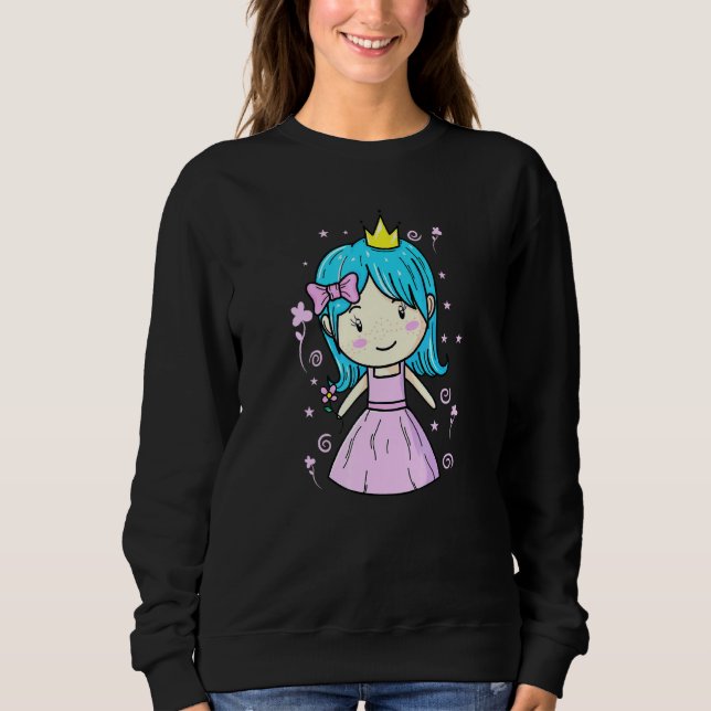 Sudadera Princesa con corona y flor (Anverso)