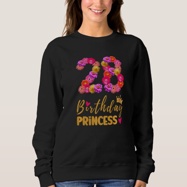 Sudadera Princesa de cumpleaños de 28 años flor es mi 28º B (Anverso)