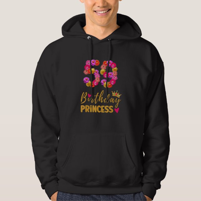 Sudadera Princesa de cumpleaños de 59 años flor es mi 59º B (Anverso)