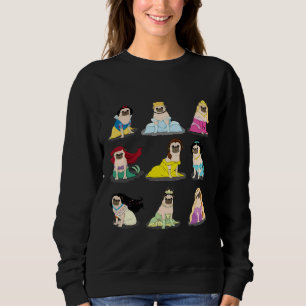 Sudadera Princesas Pug versión 2 camiseta clásica 19