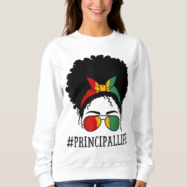 Sudadera Principal mujer africana desordenada tonta histori (Anverso)