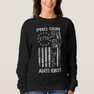 Sudadera Pro Armas Anti Idiota   2ª Enmienda Ar15 Bandera D