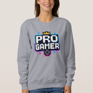 Sudadera PRO GAMER — Insignia de 8 bits de arte de píxeles