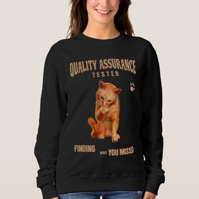 Sudadera Probador de QA Gato Humor (Anverso)