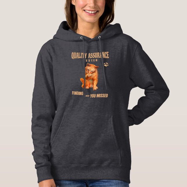 Sudadera Probador de QA Gato Humor (Anverso)