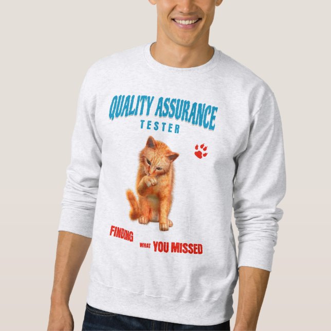 Sudadera Probador de QA Gato Humor (Anverso)