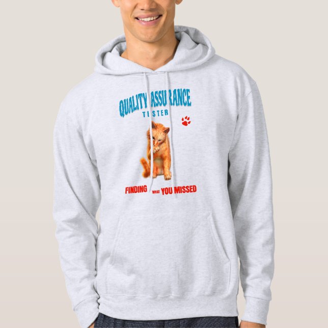 Sudadera Probador de QA Gato Humor (Anverso)