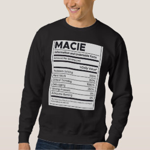 Sudadera Problema con la información de nutrición macie que