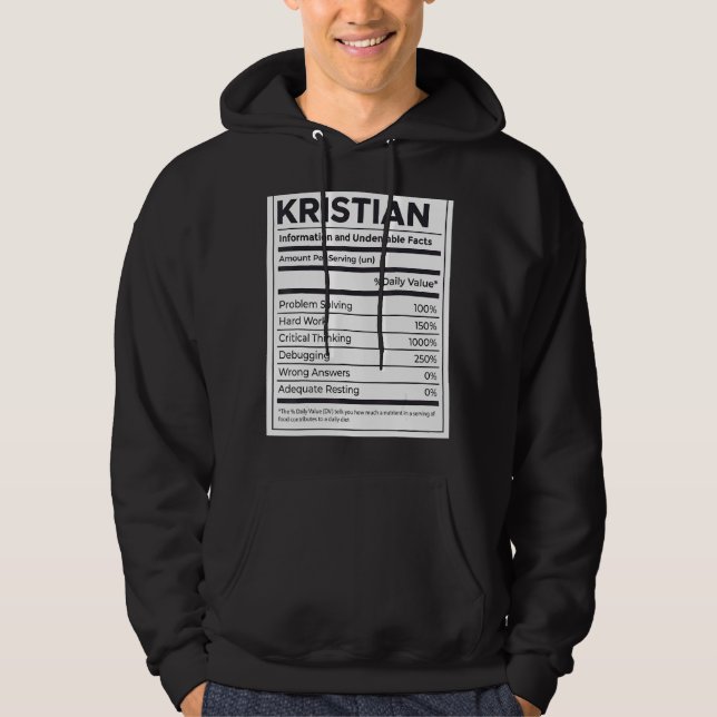 Sudadera Problema de información sobre nutrición en Kristia (Anverso)