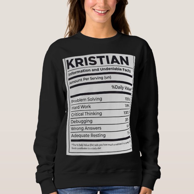 Sudadera Problema de información sobre nutrición en Kristia (Anverso)
