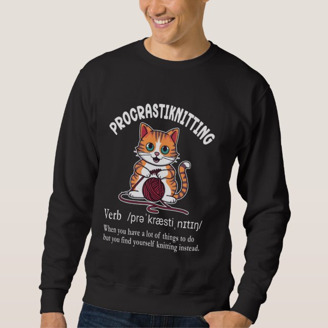 Sudadera Procrastiknitting Funny Knitus Procrastinación D (Anverso)
