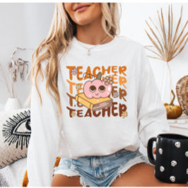 Sudadera Profesor acogedor de calabaza retro | Conjunto de 