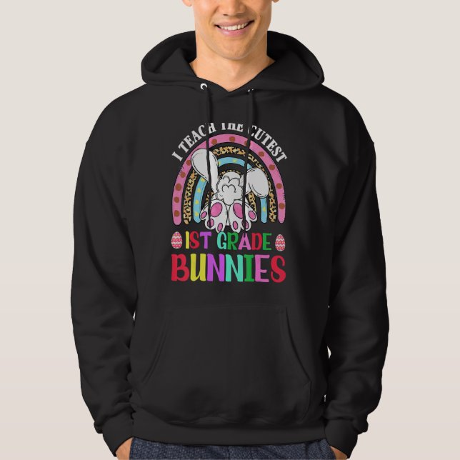 Sudadera Profesor Arcoiris Enseño El mejor Bunni de primer  (Anverso)