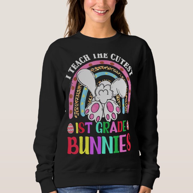 Sudadera Profesor Arcoiris Enseño El mejor Bunni de primer  (Anverso)