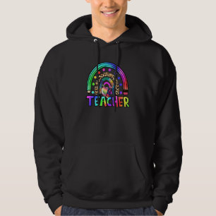 Sudadera Profesor Corbata Tinte Arcoíris Leopardo Agradecim