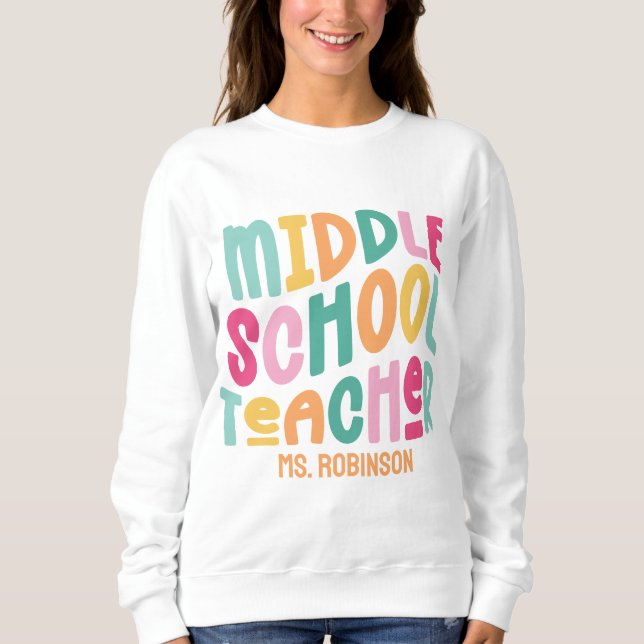 Sudadera Profesor de escuela media | Personalizado colorido (Anverso)