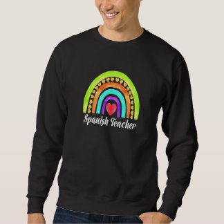 Sudadera Profesor de Español Corazones y Arcoíris Premium