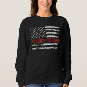 Sudadera Profesor de Física Bandera de EE. UU. Profesión Re